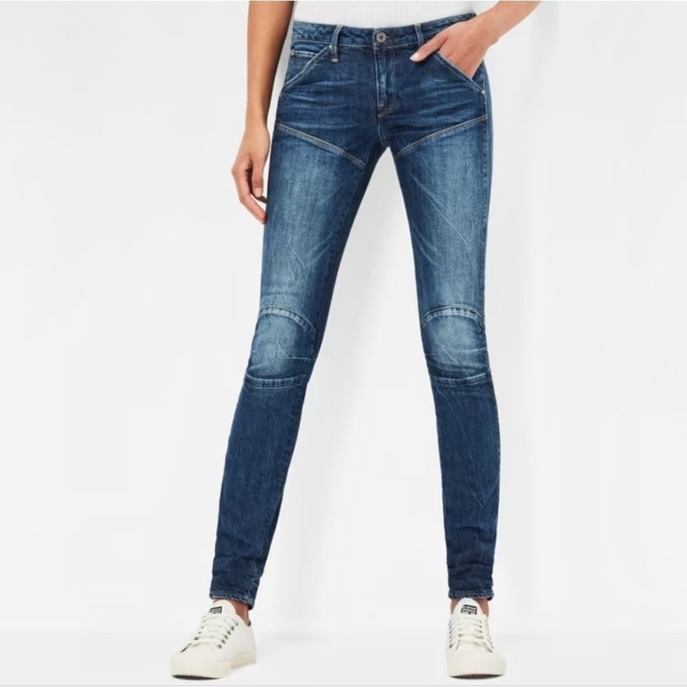 G-Star Raw Denim Women's MC 5620 Slim Tapered Blue Jeans